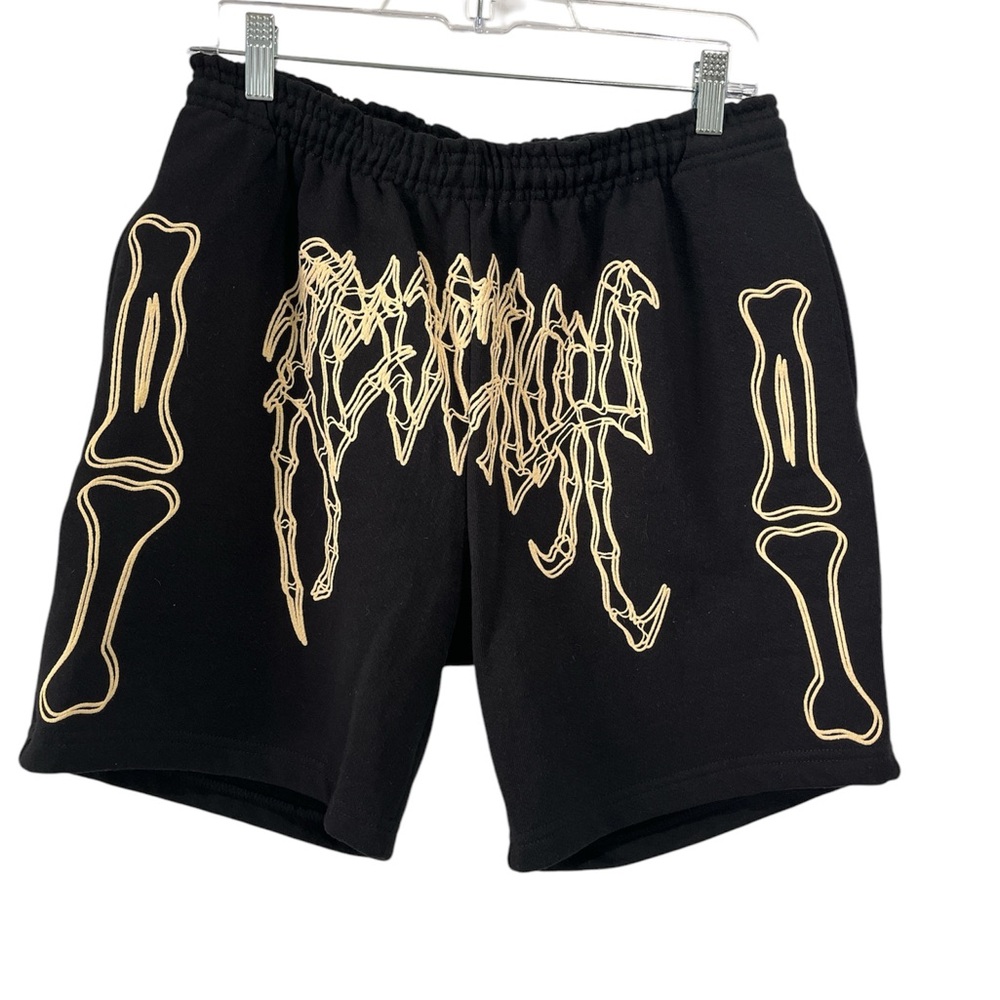 NWOT Revenge x ZillaKami Crossbones Dogyears Black Graphic Print Shorts - M